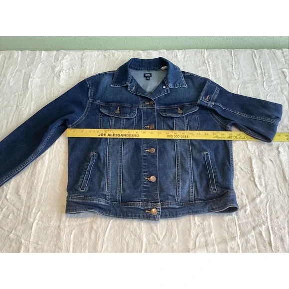 Vintage Lee Easy Rider Denim Jean Jacket Medium Dark Wash Blue Punk 90s Mens M - Picture 2 of 6